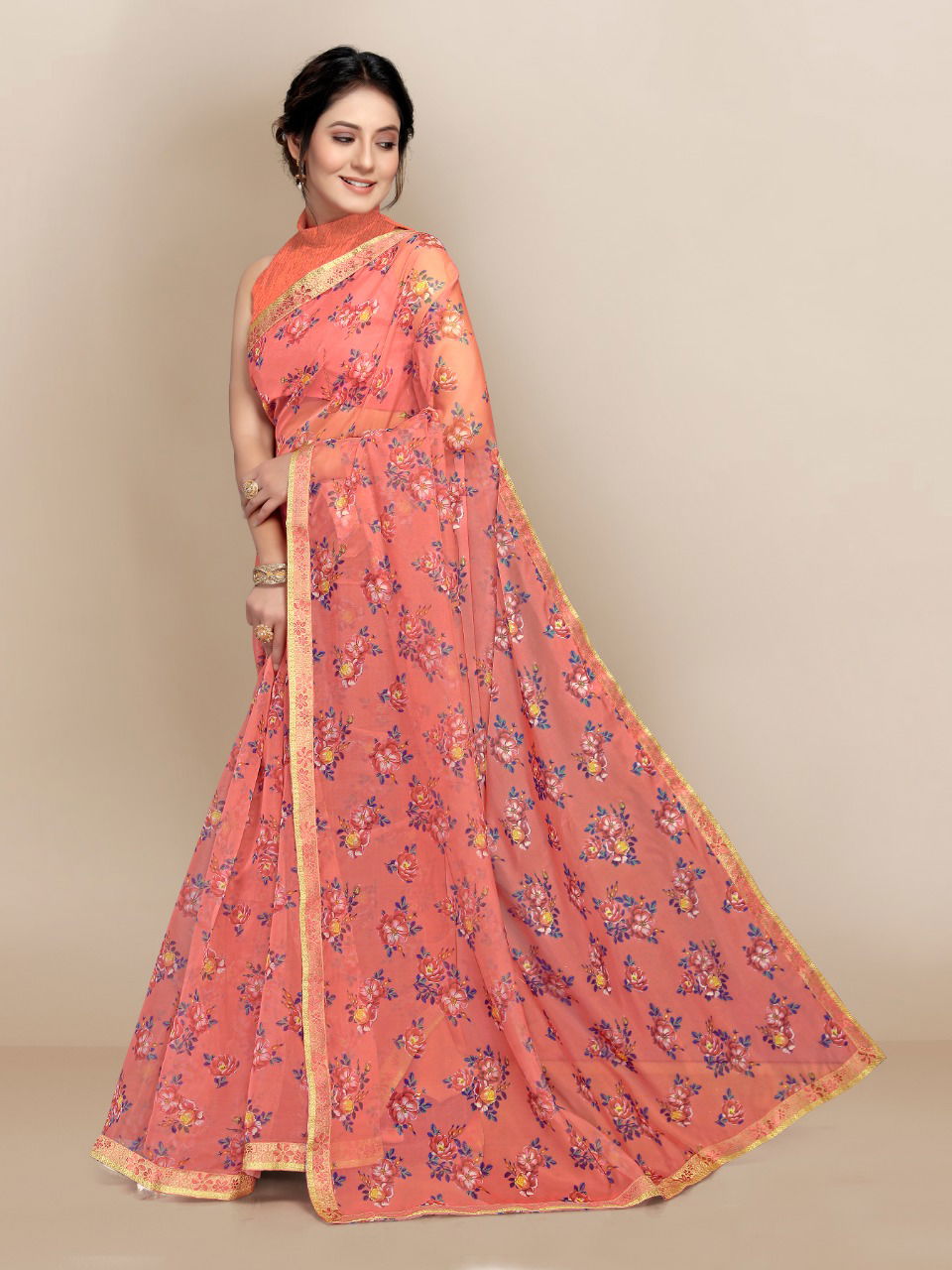 Kia Fancy Regular Wear Organza Net Latest Saree Collection